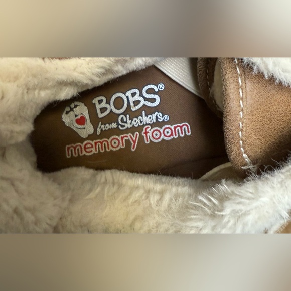 BOBS Brown and Cream Memory Foam Fur Lined Sneakers - Picture 4 of 4